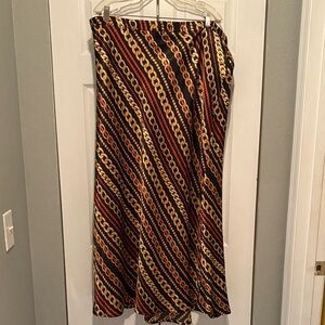 Ashley Stewart Black and Gold Chain Maxi Skirt
